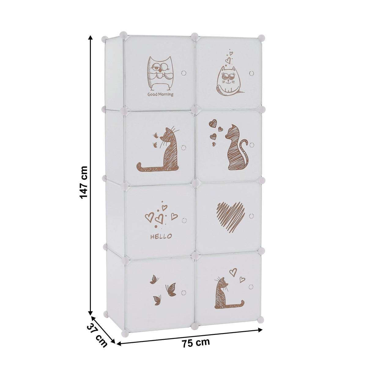 Dulap copii Kirby – schiță cu dimensiuni