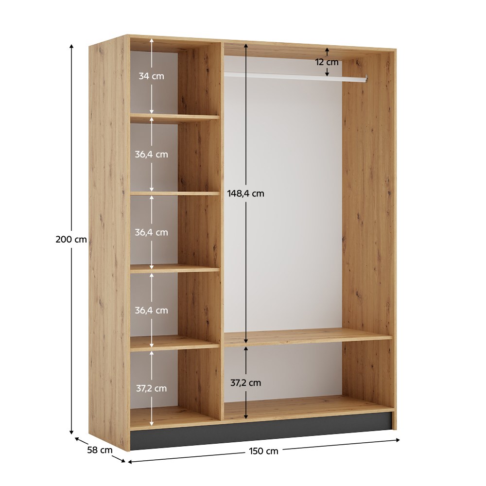 Dulap Kreo – schiță cu dimensiuni