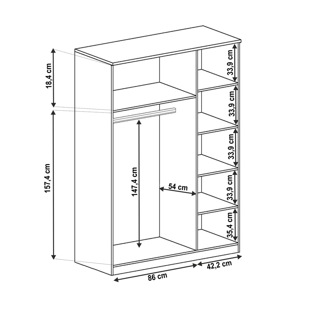 Dulap Tedy – schiță cu dimensiuni, imaginea 2