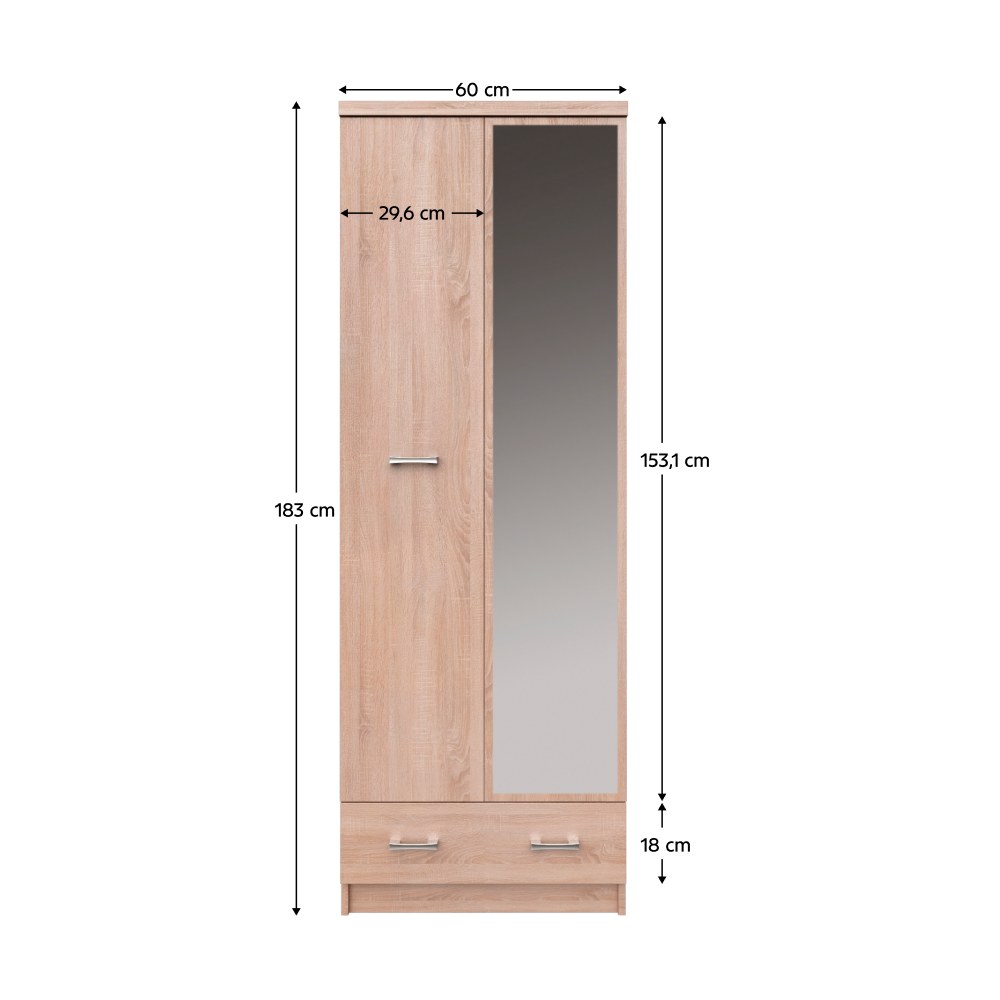 Dulap Topty – schiță cu dimensiuni