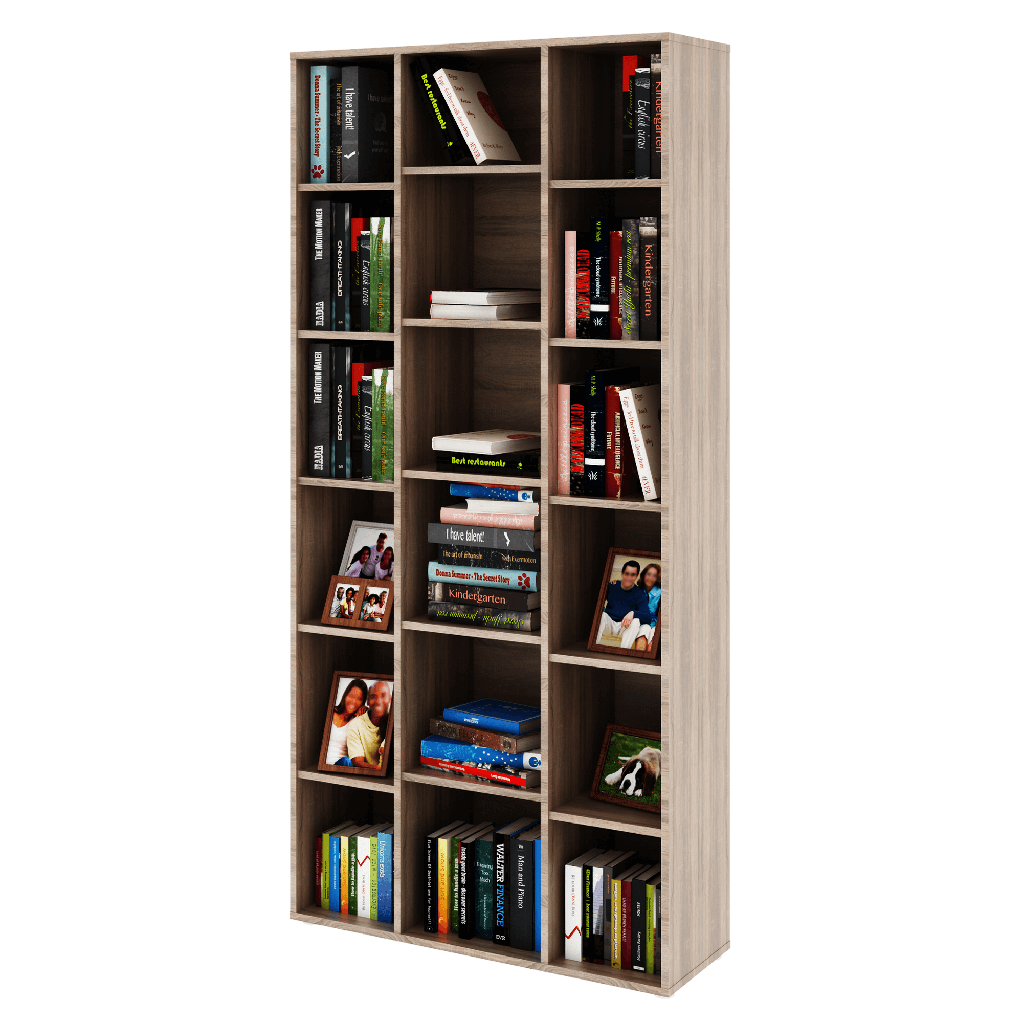 Dulap biblioraft inalt DUNAJ Tip13, PAL melaminat, stejar sonoma