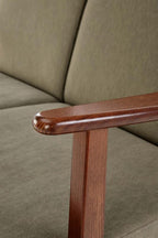 Canapea MILANO, verde olive / nuc inchis
