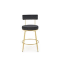 Scaun de bar tapitat H115, negru/auriu