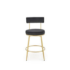 Scaun de bar tapitat H115, negru/auriu
