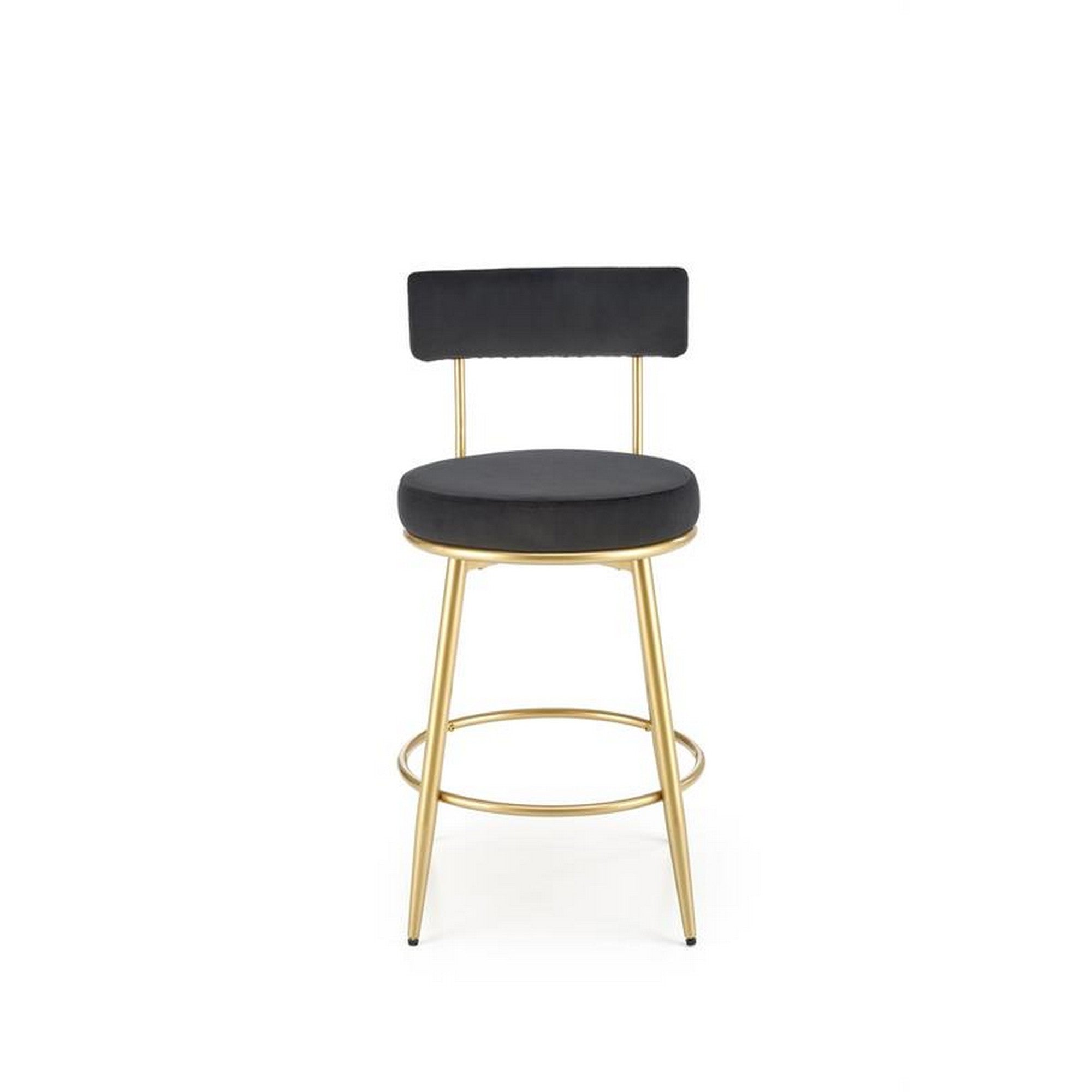 Scaun de bar tapitat H115, negru/auriu