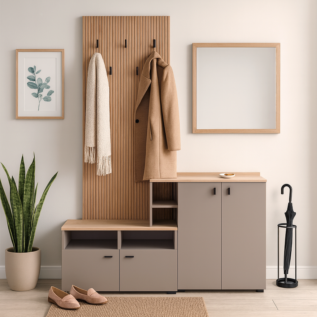 Mobilier hol EBRAO, natural / stejar