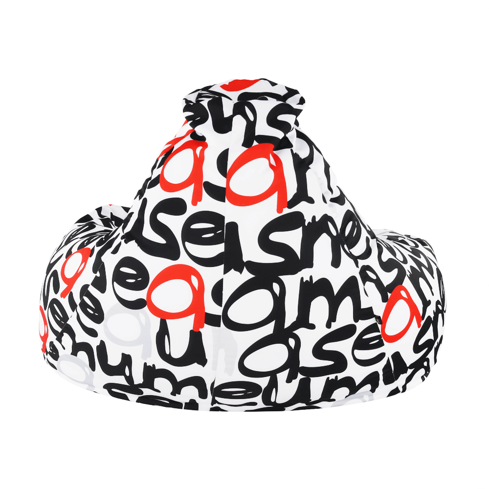 Fotoliu sac ELION, alb / negru / gri / rosu