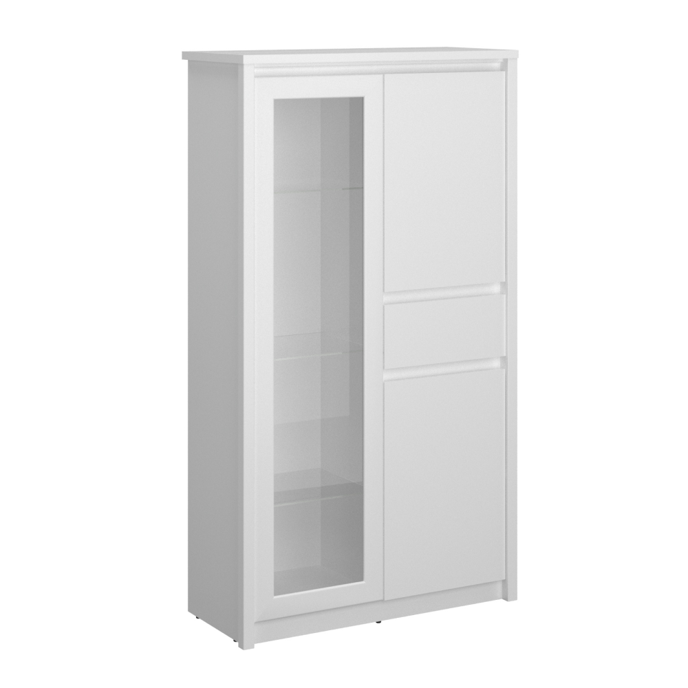 Vitrina joasa 2D1W1S ERODIN, alba