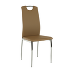 Scaun dining ERVINA, piele ecologica bej/crom