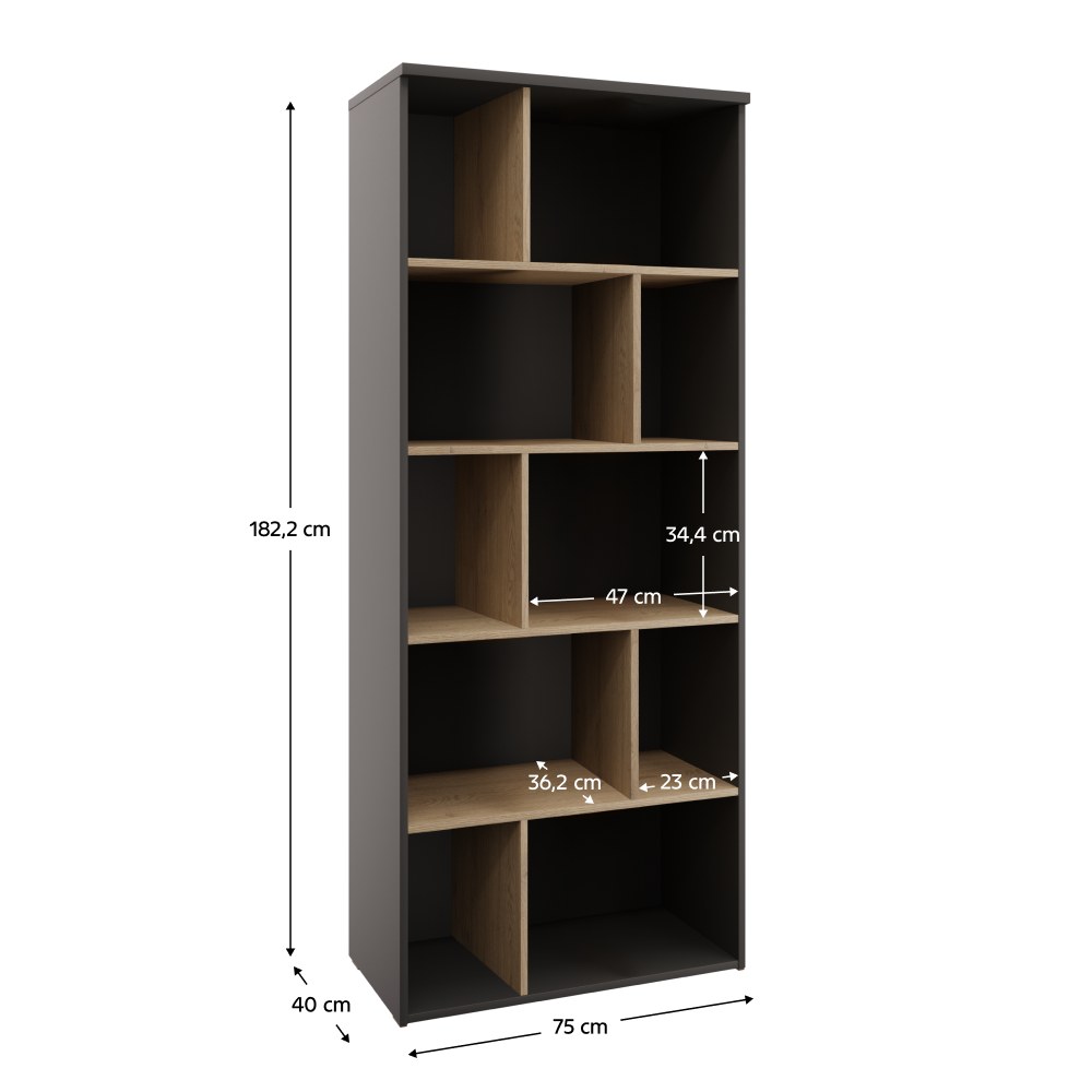Etajeră Adapo – schiță cu dimensiuni