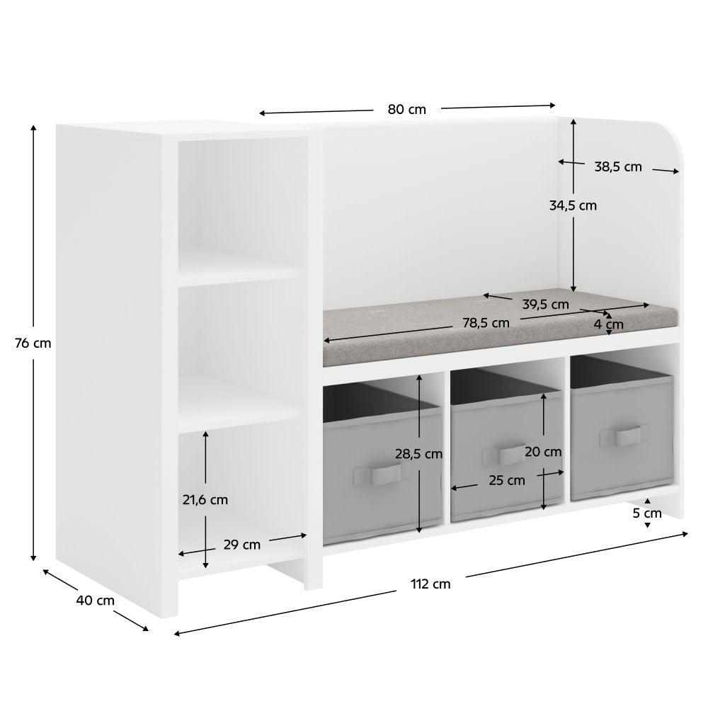Etajeră Benko – schiță cu dimensiuni