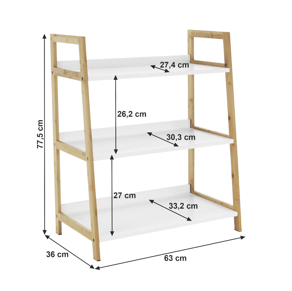 Etajeră Koen Typ 1 – schiță cu dimensiuni