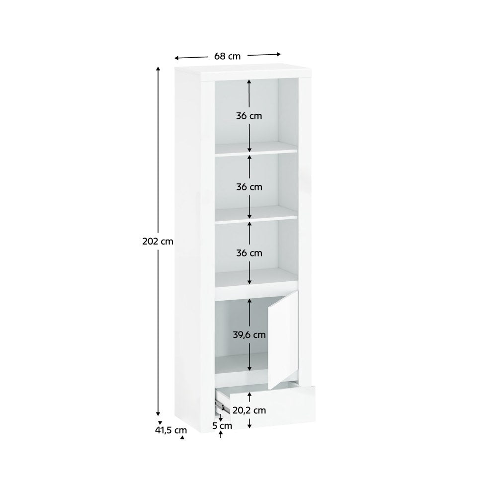 Etajeră Lindy – schiță cu dimensiuni