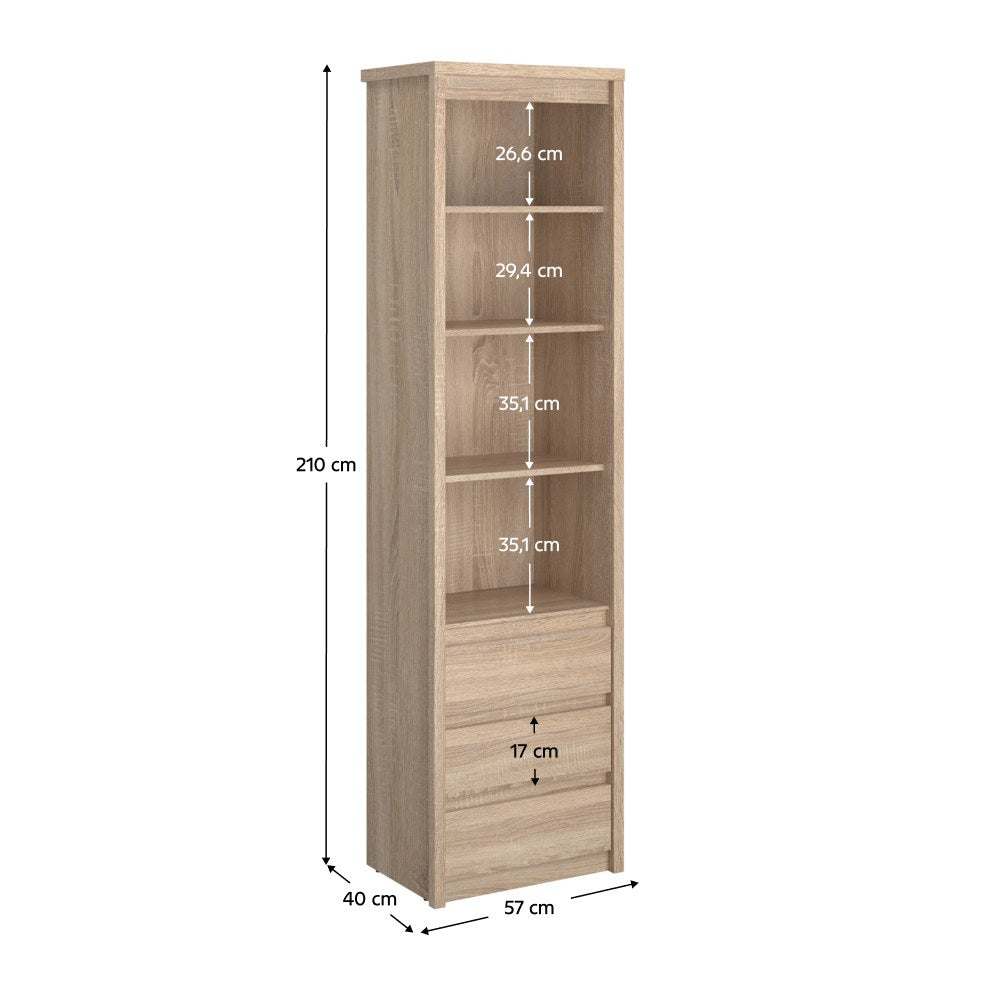 Etajeră Norty – schiță cu dimensiuni