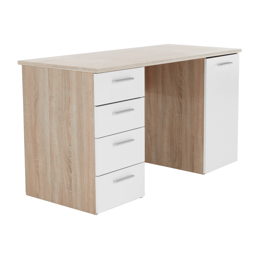 Birou PC EUSTACH, stejar sonoma / alb