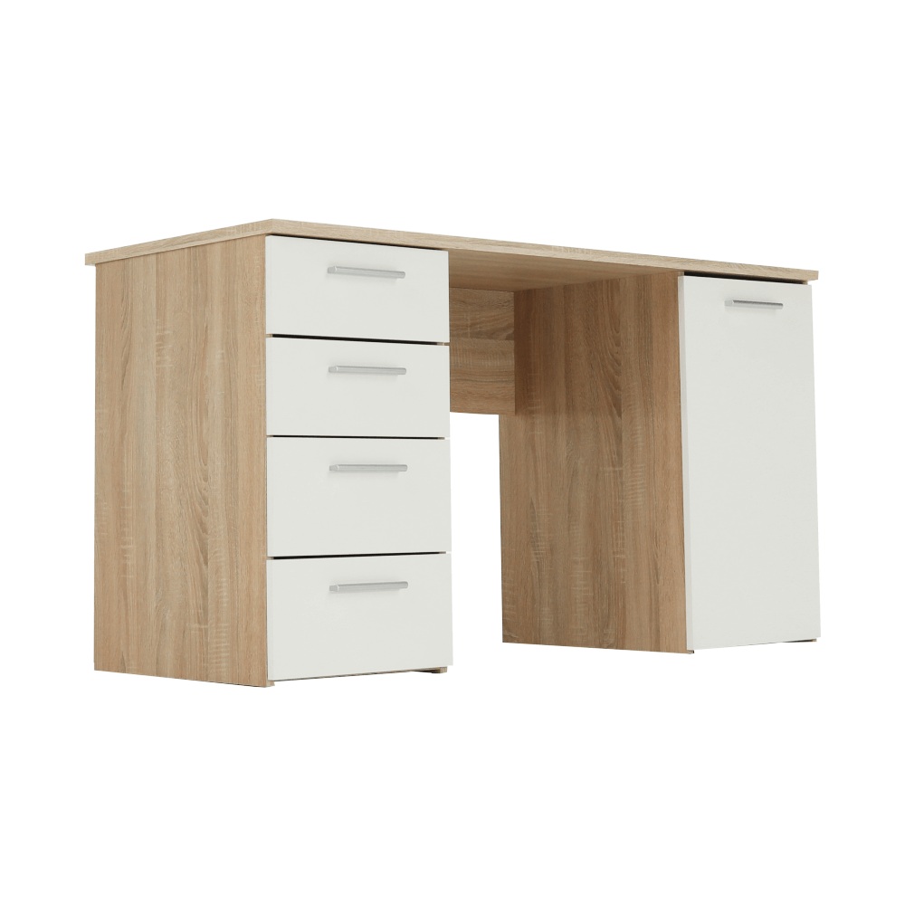 Birou PC EUSTACH, stejar sonoma / alb