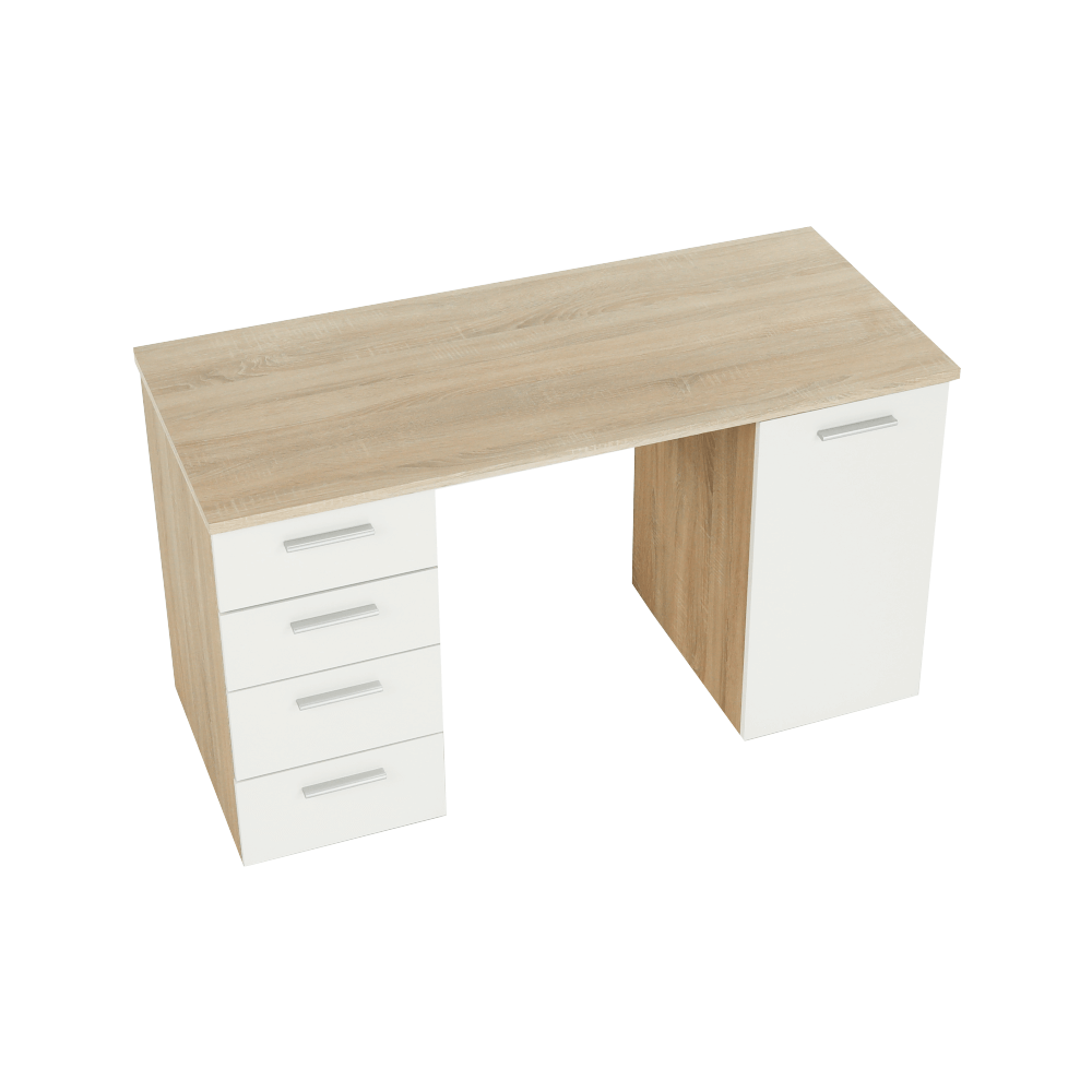 Birou PC EUSTACH, stejar sonoma / alb