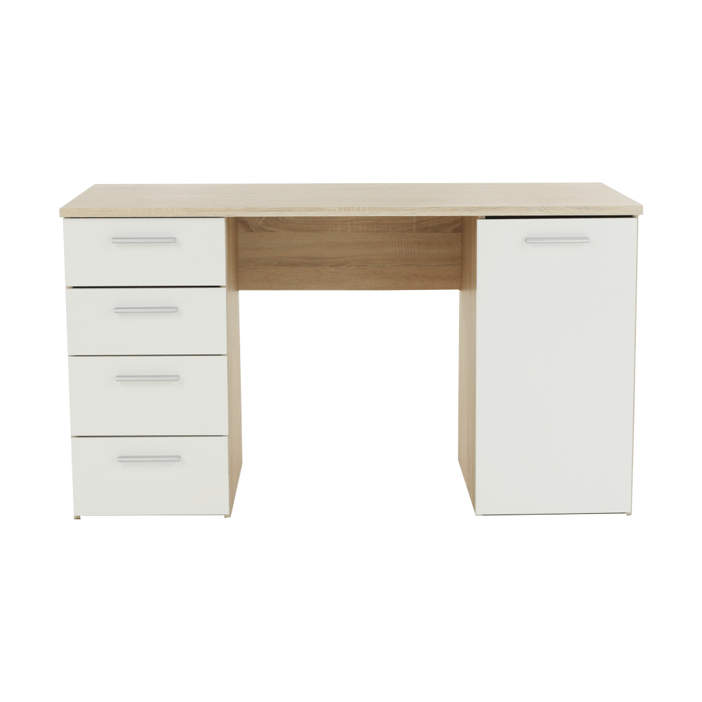 Birou PC EUSTACH, stejar sonoma / alb