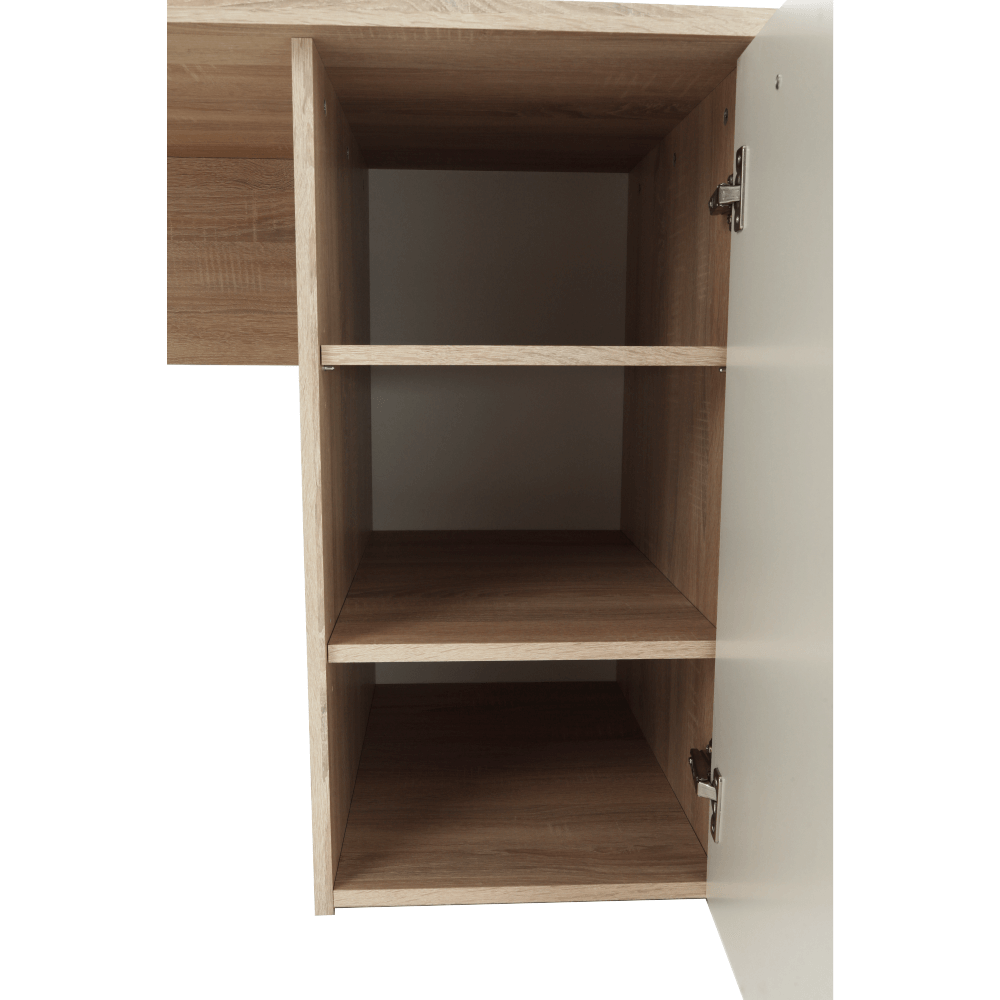 Birou PC EUSTACH, stejar sonoma / alb