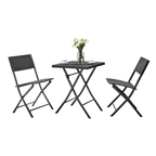 Set ratan de gradina 1+2 FARUK, negru