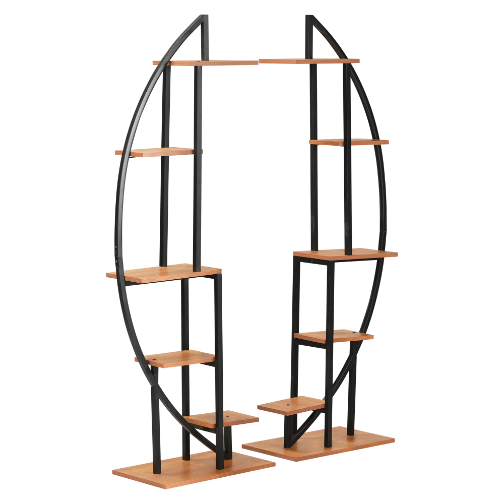 Stand ghiveci FERAN, negru / stejar
