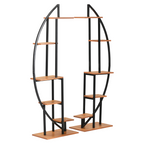 Stand ghiveci FERAN, negru / stejar