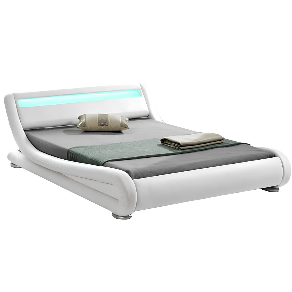 Pat modern cu RGB LED iluminare FILIDA, alb