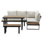 Set gradina FLOJD, negru / crem / stejar