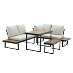 Set gradina FLOJD, negru / crem / stejar