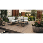 Set gradina FLOJD, negru / crem / stejar
