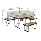 Set gradina FLOJD, negru / crem / stejar