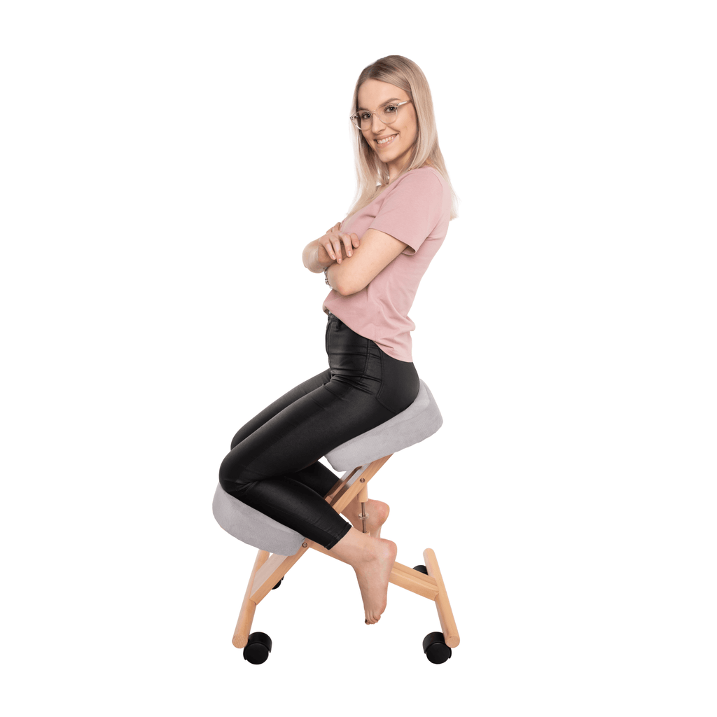 Scaun genunchi ergonomic, gri-maro Taupe / fag, FLONET