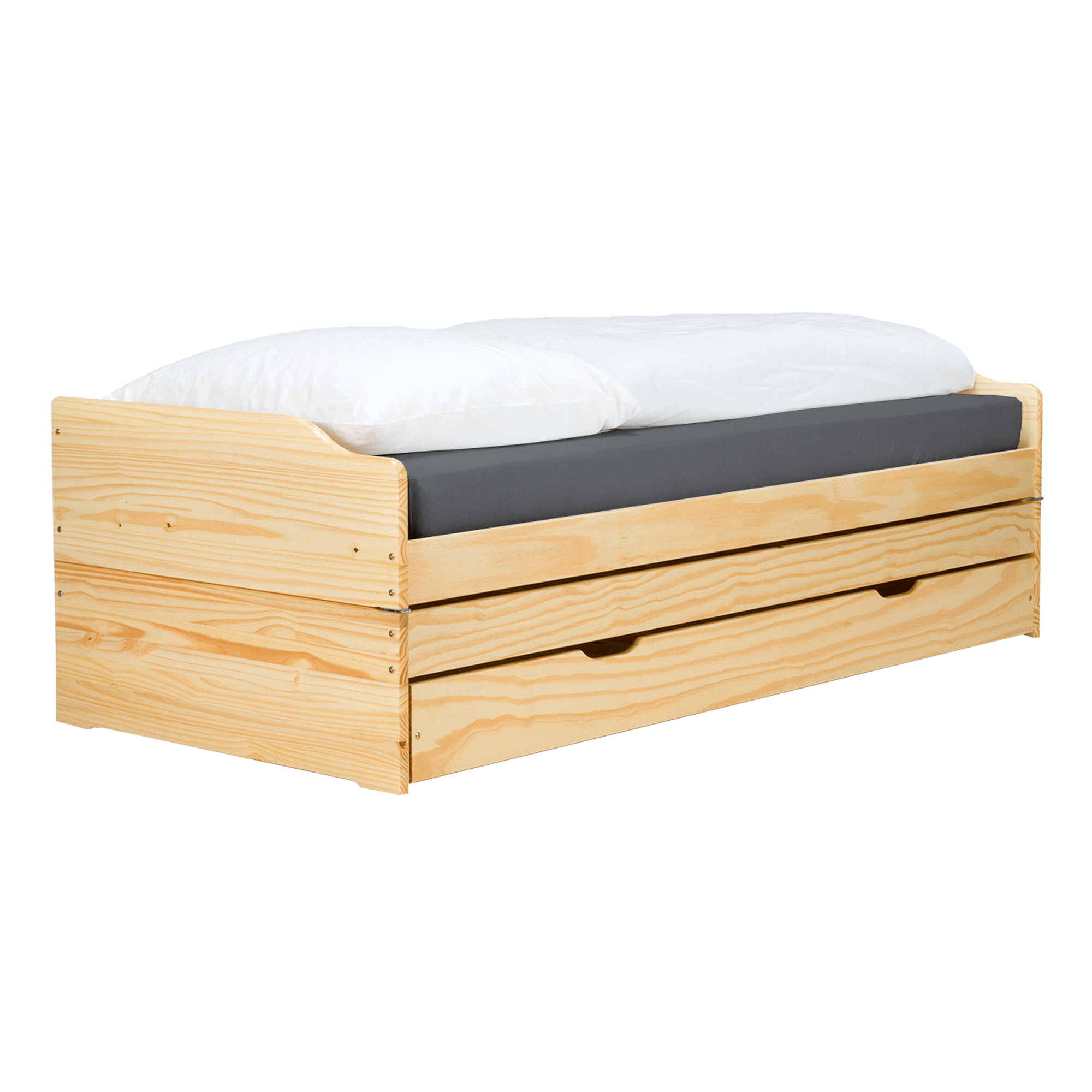 Pat cu module suplimentare extensibile FLOPY, culoare naturala, lemn masiv