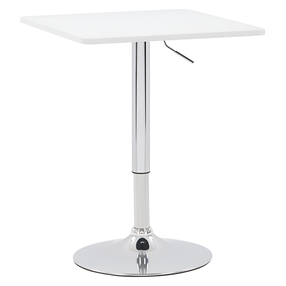 Masa de bar cu inaltime reglabila FLORIAN 3 NEW, alb, 5-104 cm