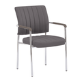Scaun de sedinta FLORIN, gri-brun Taupe, piele ecologica/crom
