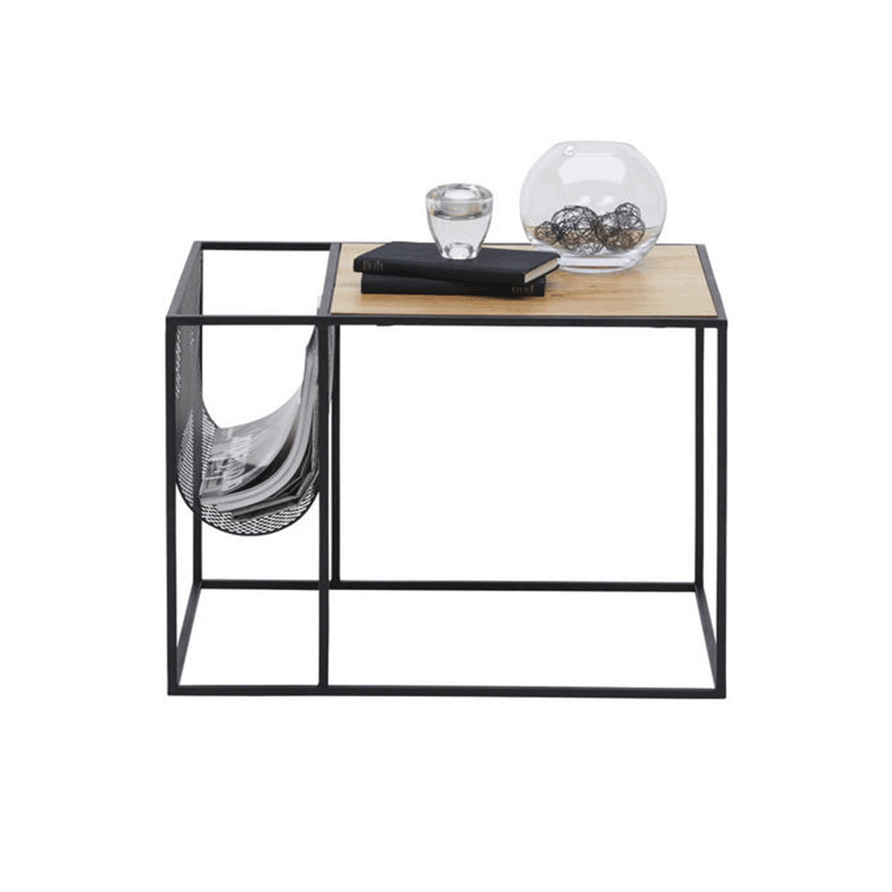 Masuta auxiliara FLYN, negru / stejar