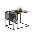 Masa laterala FLYN, din metal/MDF, negru/stejar