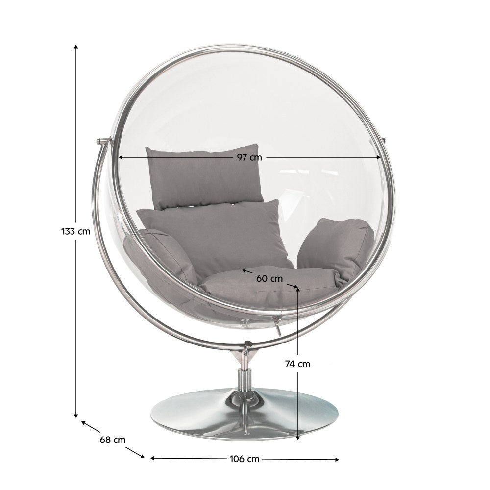 Fotoliu balansoar Bubble – schiță cu dimensiuni