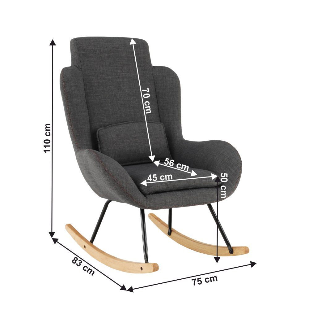 Fotoliu balansoar Harper – schiță cu dimensiuni