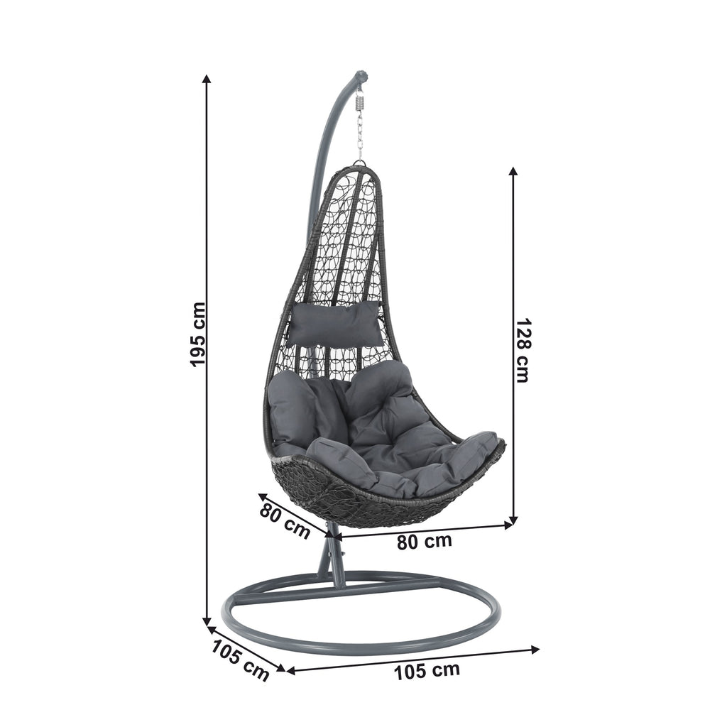 Fotoliu balansoar Kalea 2 – schiță cu dimensiuni