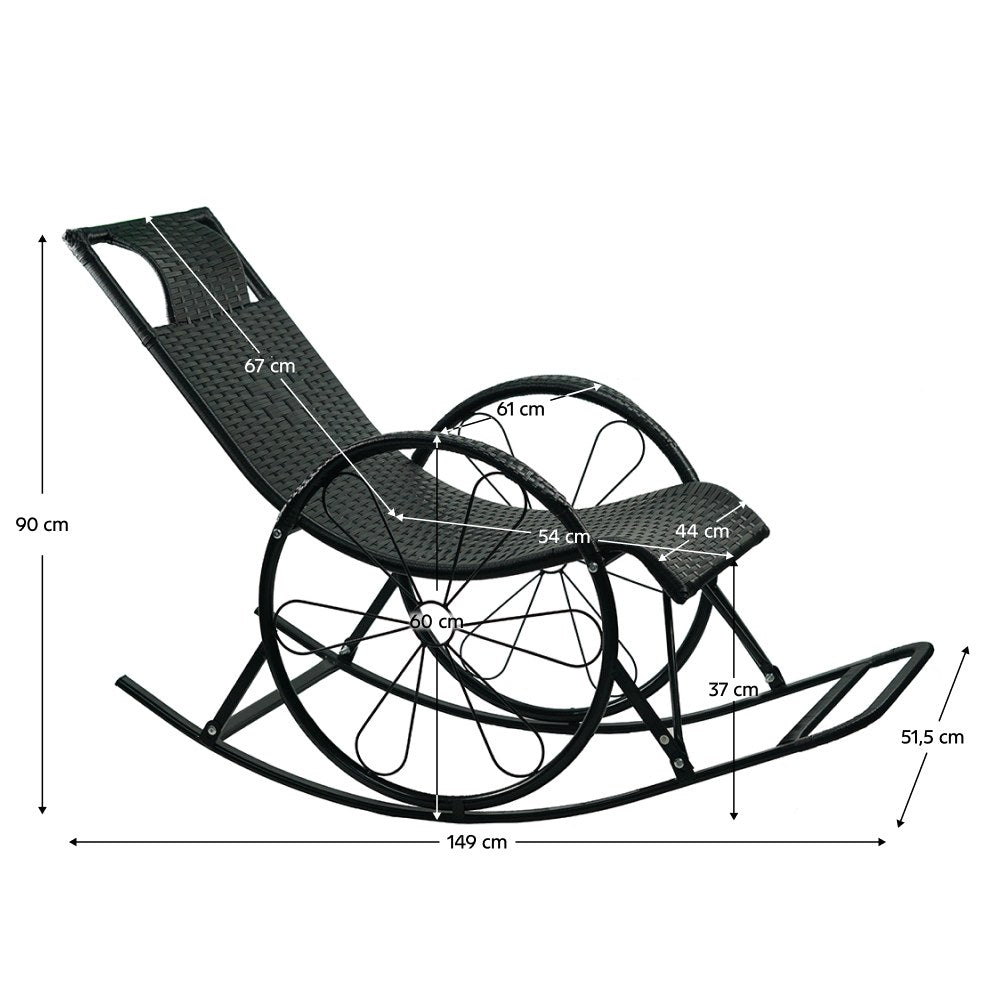 Fotoliu balansoar Rokin – schiță cu dimensiuni