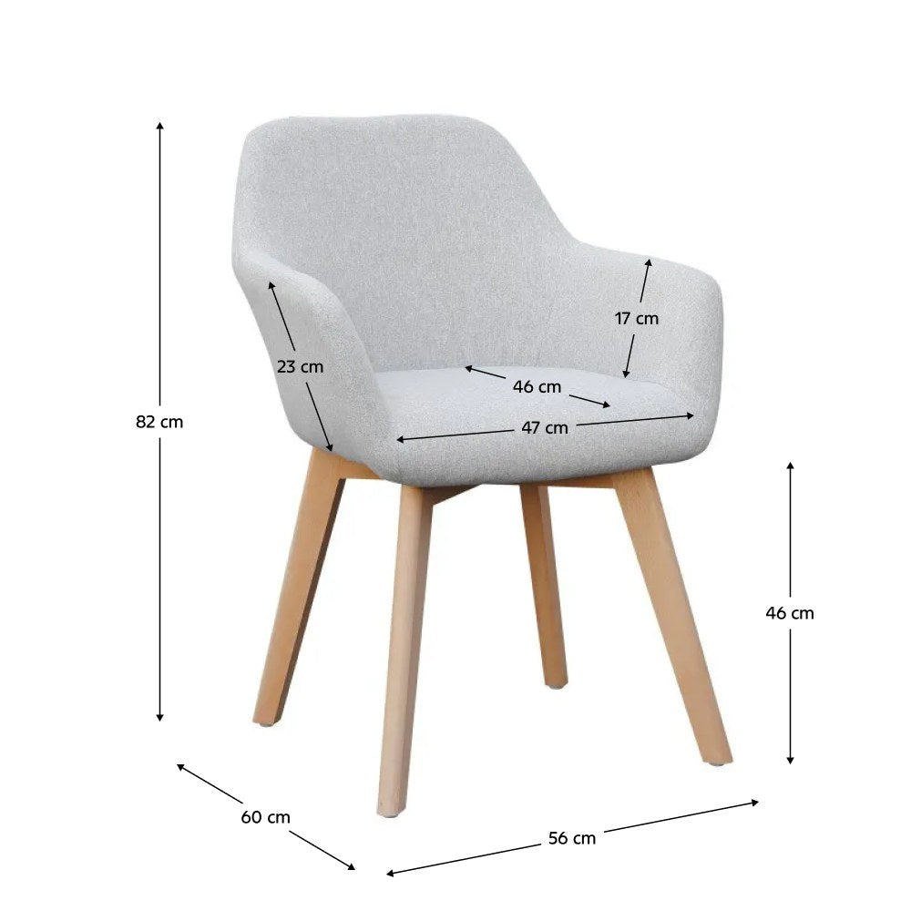 Fotoliu Clorin – schiță cu dimensiuni