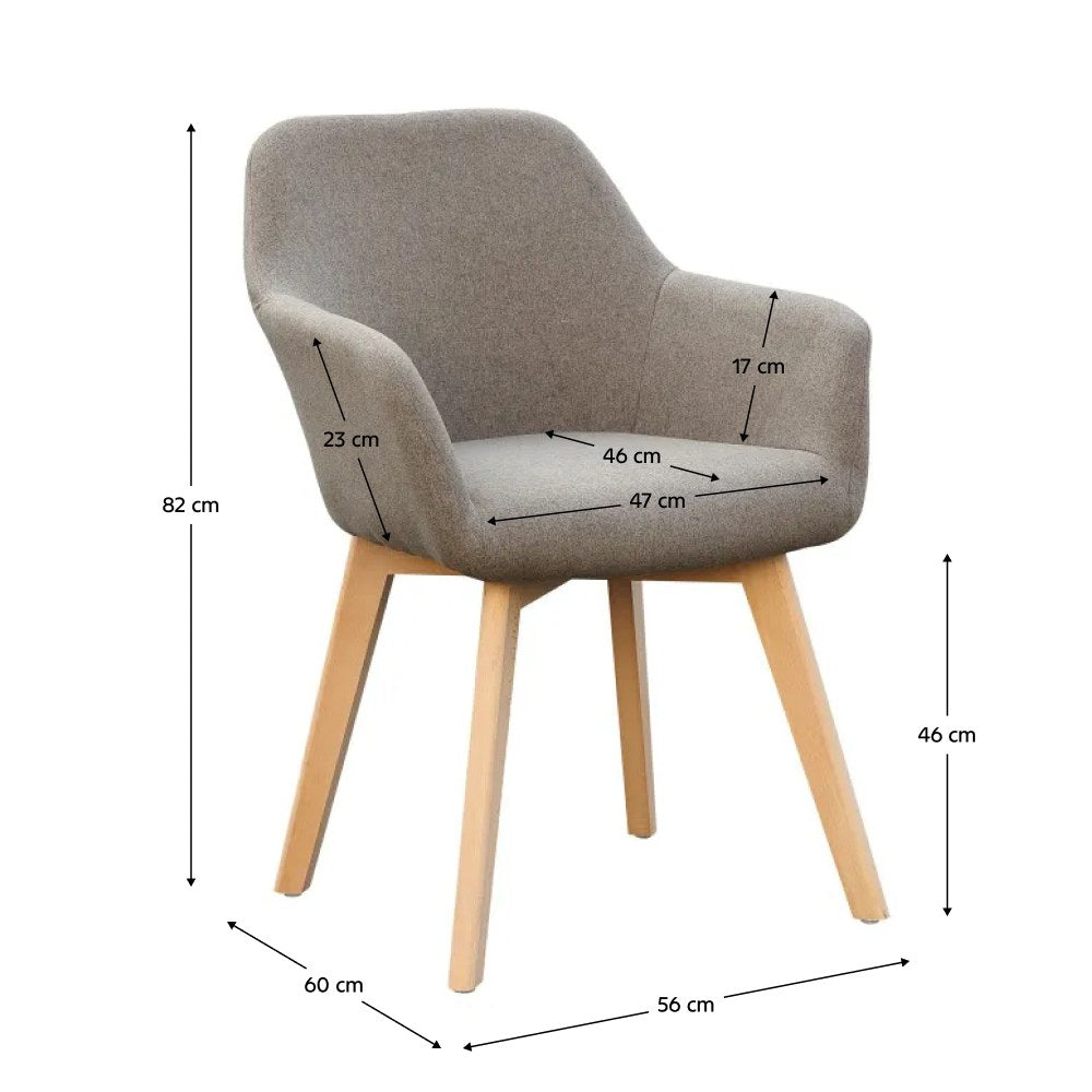 Fotoliu Clorin – schiță cu dimensiuni