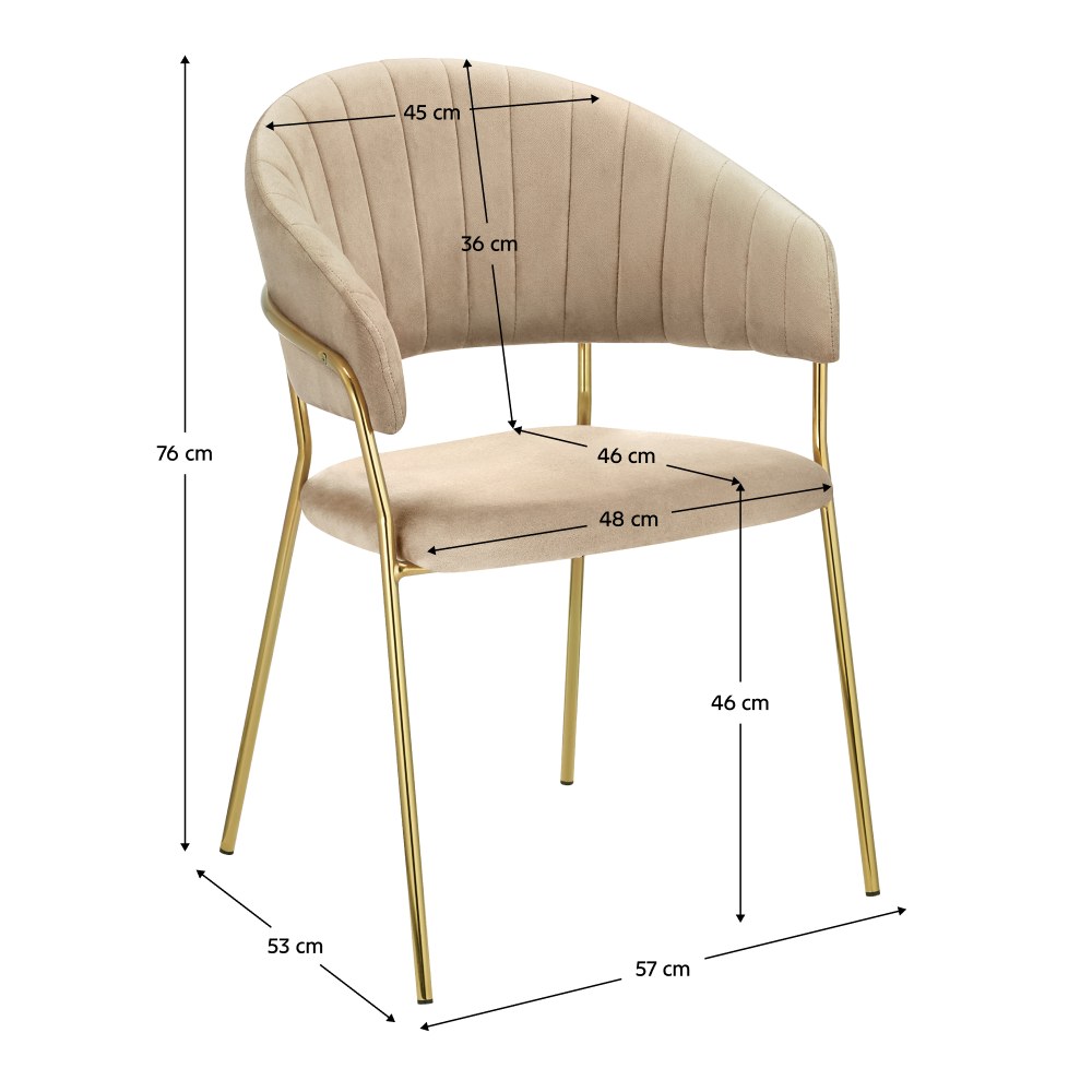 Fotoliu Dasmin – schiță cu dimensiuni