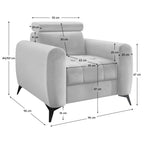 Fotoliu de relaxare Barelo – schiță cu dimensiuni
