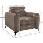 Fotoliu de relaxare Barelo – schiță cu dimensiuni