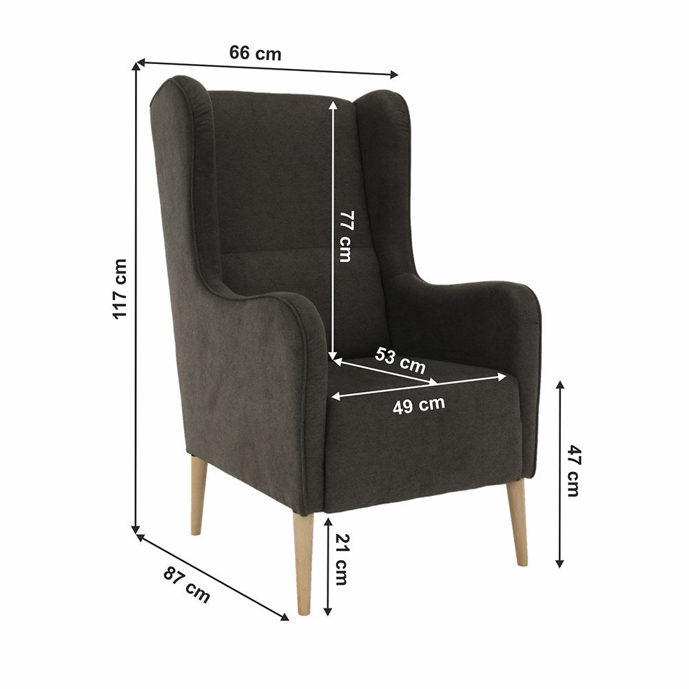 Fotoliu de relaxare Bredly – schiță cu dimensiuni