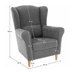 Fotoliu de relaxare Charlot – schiță cu dimensiuni