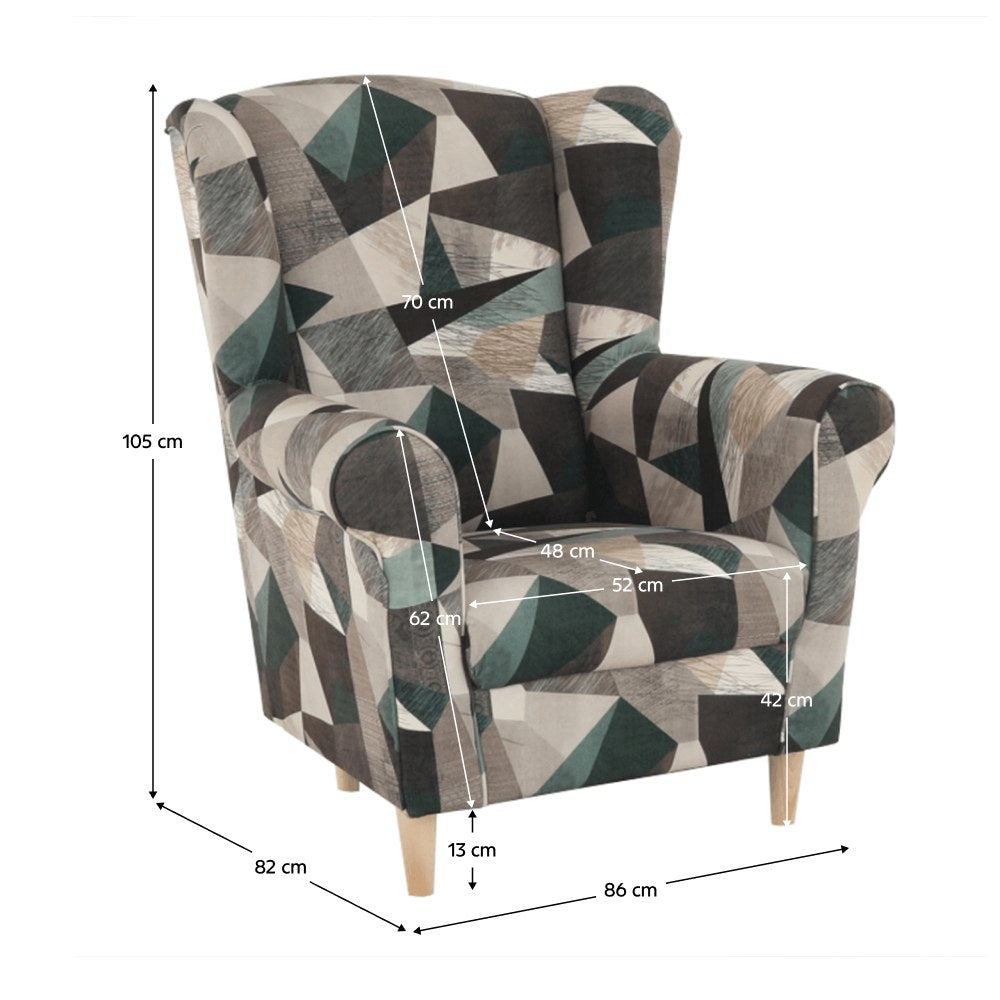Fotoliu de relaxare Charlot – schiță cu dimensiuni