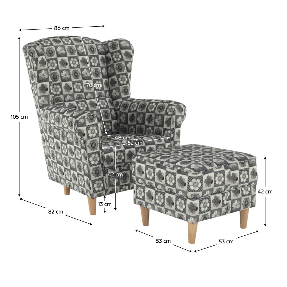 Fotoliu de relaxare Astrid – schiță cu dimensiuni